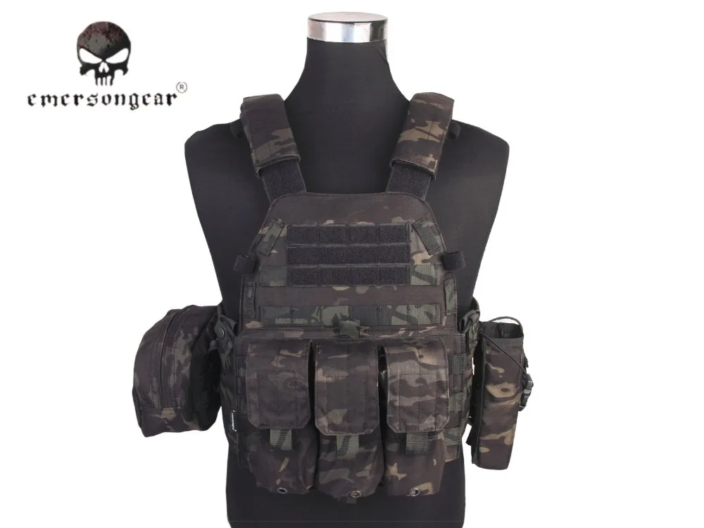 emersongear-Tactical vest 3 pouch Airsoft Military Combat Multicam Black EM7440  lbt6094a style