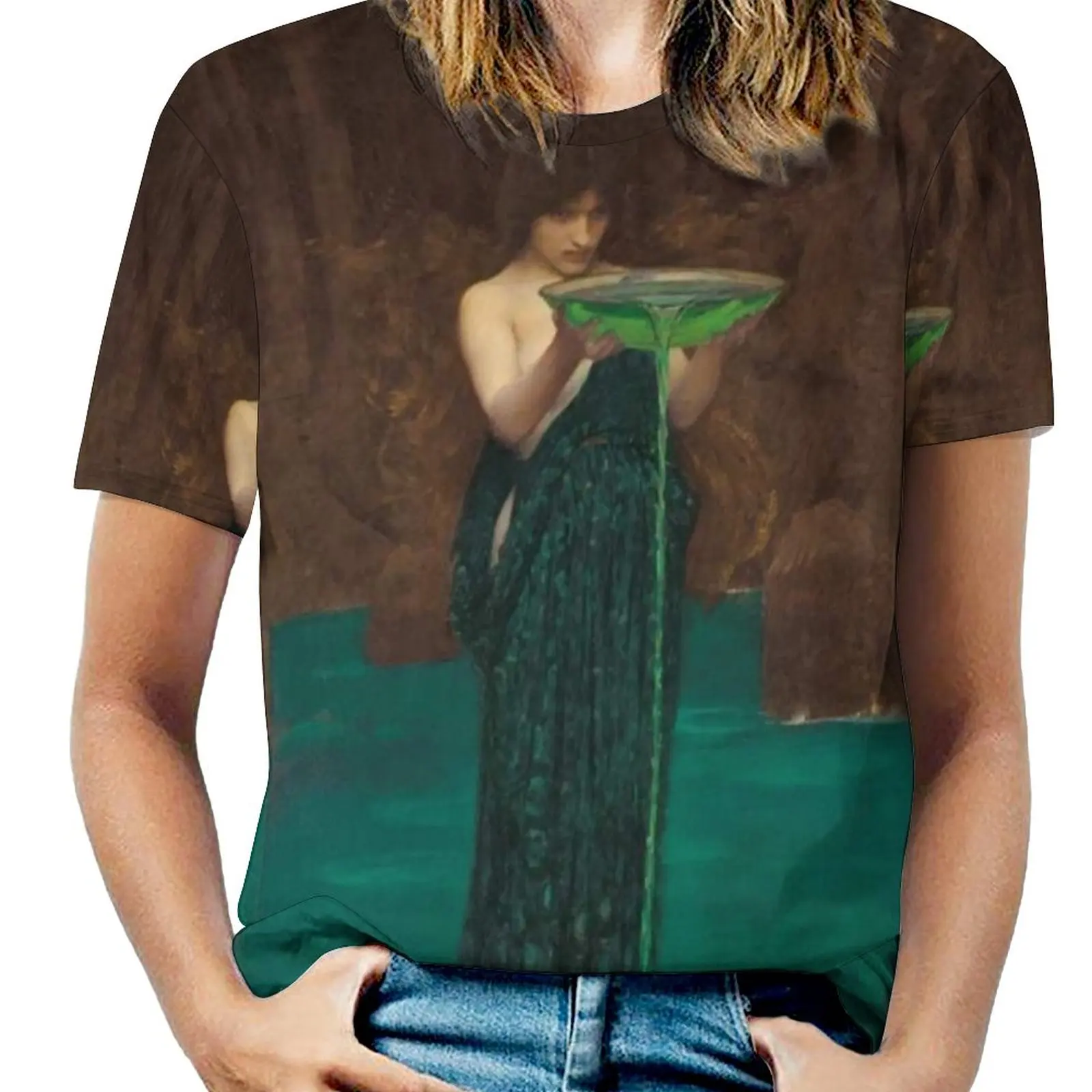 Circe Invidiosa By J. W. Waterhouse Women T-Shirt Crewneck Casual Short Sleeve Tops Summer Tees Circe Waterhouse J W Waterhouse