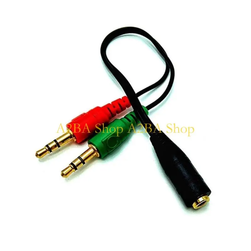 A2BA 3.5mm Sound Adapter Y Splitter 3.5mm Cable Headsets 2 Female to 1 Male for Laptop Phone Earphone Headphone Microphone