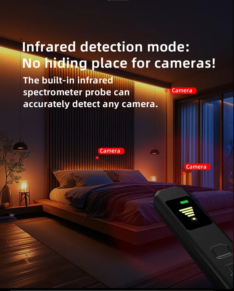 S6 pro guarda anti-vigilância portátil detecta câmera/bug/rastreador gps 10m scanner 30 horas de execução diurna para hotel viagem segurança em casa