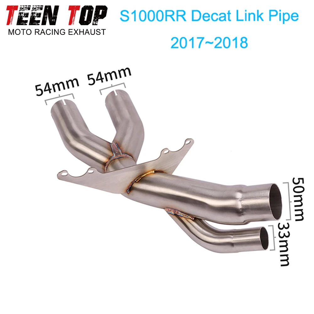 Wydech motocykla ucieczka Moto pełne systemy dla BMW S1000RR Decat Pipe 2017-2018 rura wydechowa środkowa rura łącząca stalowa rura łącząca