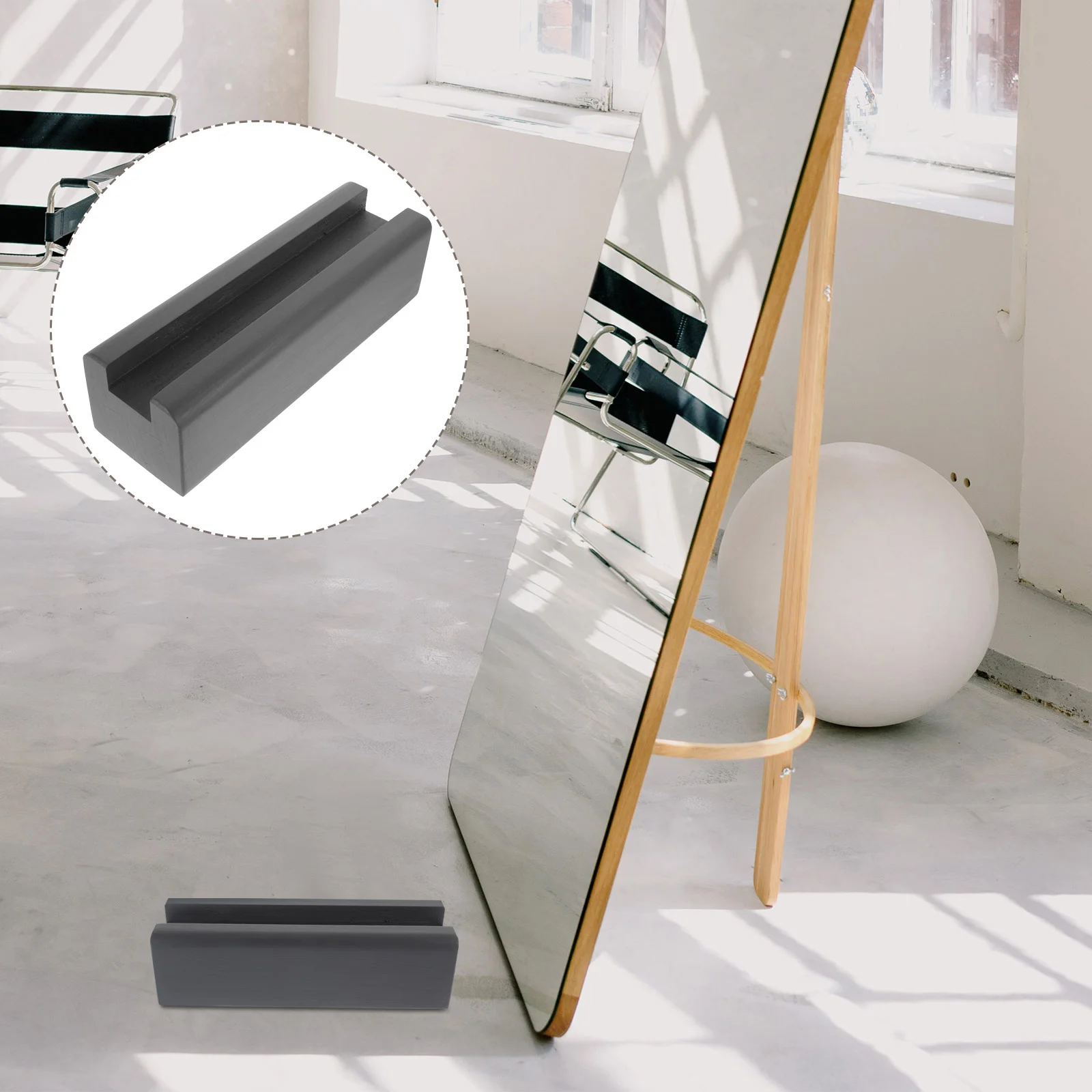 Anti-skid Floor Mirror Support Bracket Full Length Mirror Holder Wood Floor Mirror Stand floor mirror support stand