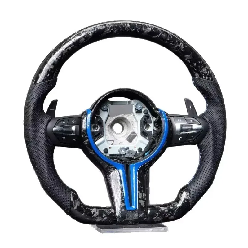 Factory Direct Supply Forged Carbon Fiber Blue Y Steering Wheel for BMW F30 F10 F20 F31 F36 X5 M3 M5 M6 F11 F15 F16 F22