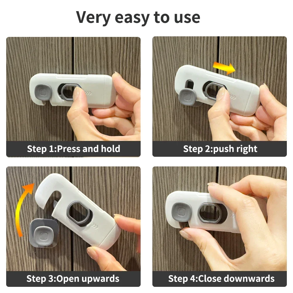 

3PCS Multi-Function Home Refrigerator Lock for Kids Security Baby Anti-Pinch Hand Drawer Cabinet Door Buckle Protection