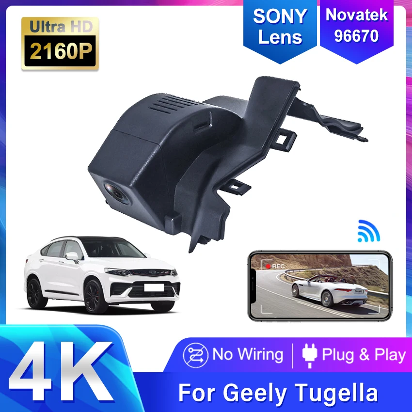 New! Car DVR Wifi Video Recorder UHD Dash Cam Camera High Quality For Geely Tugella 4WD Xingyue FY11 2020 2021 2022 2023 Dashcam