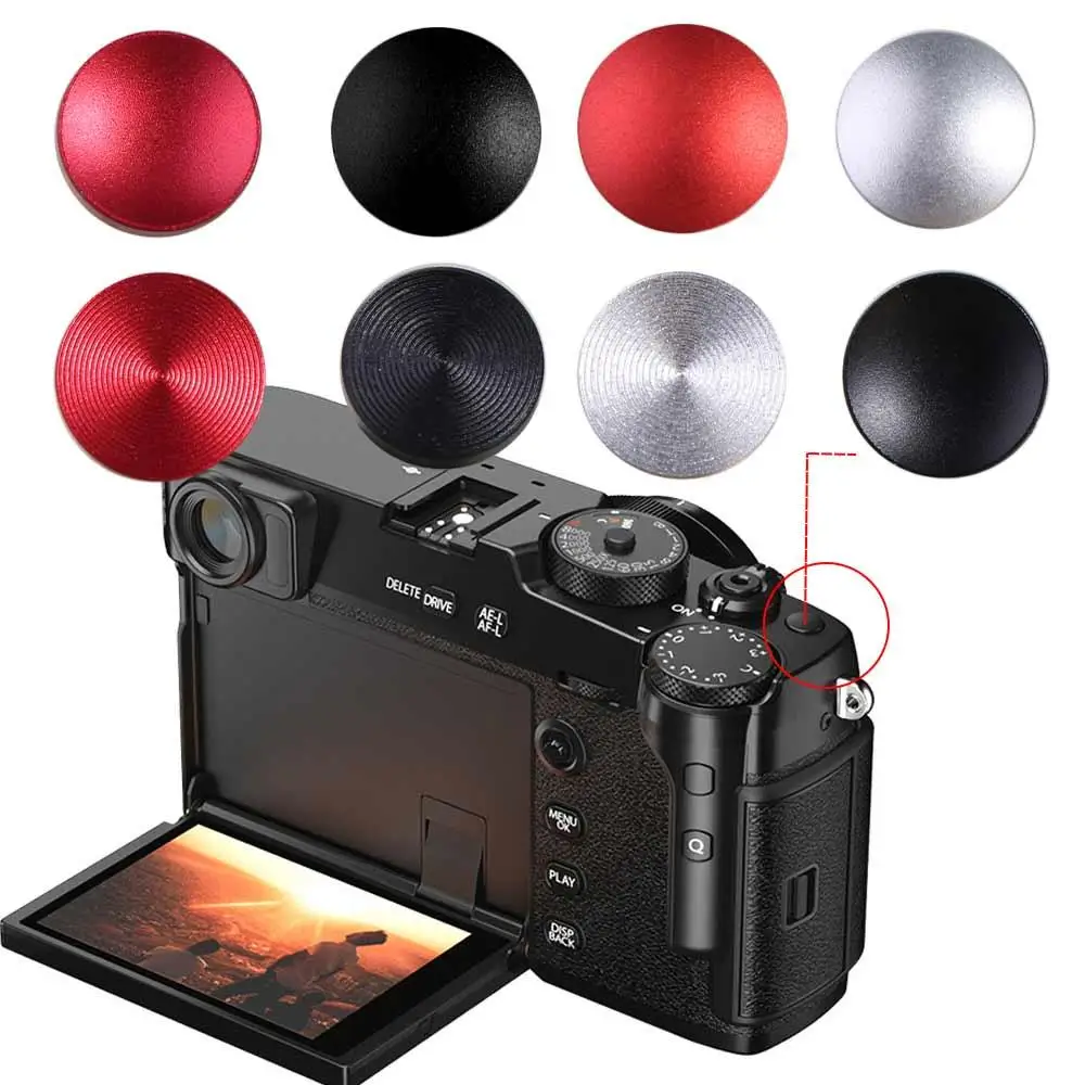 

Flat Convex Concave Camera Shutter Button Black Red Silver SLR DSLR Shutter Release Button Metal Soft Camera Triggers