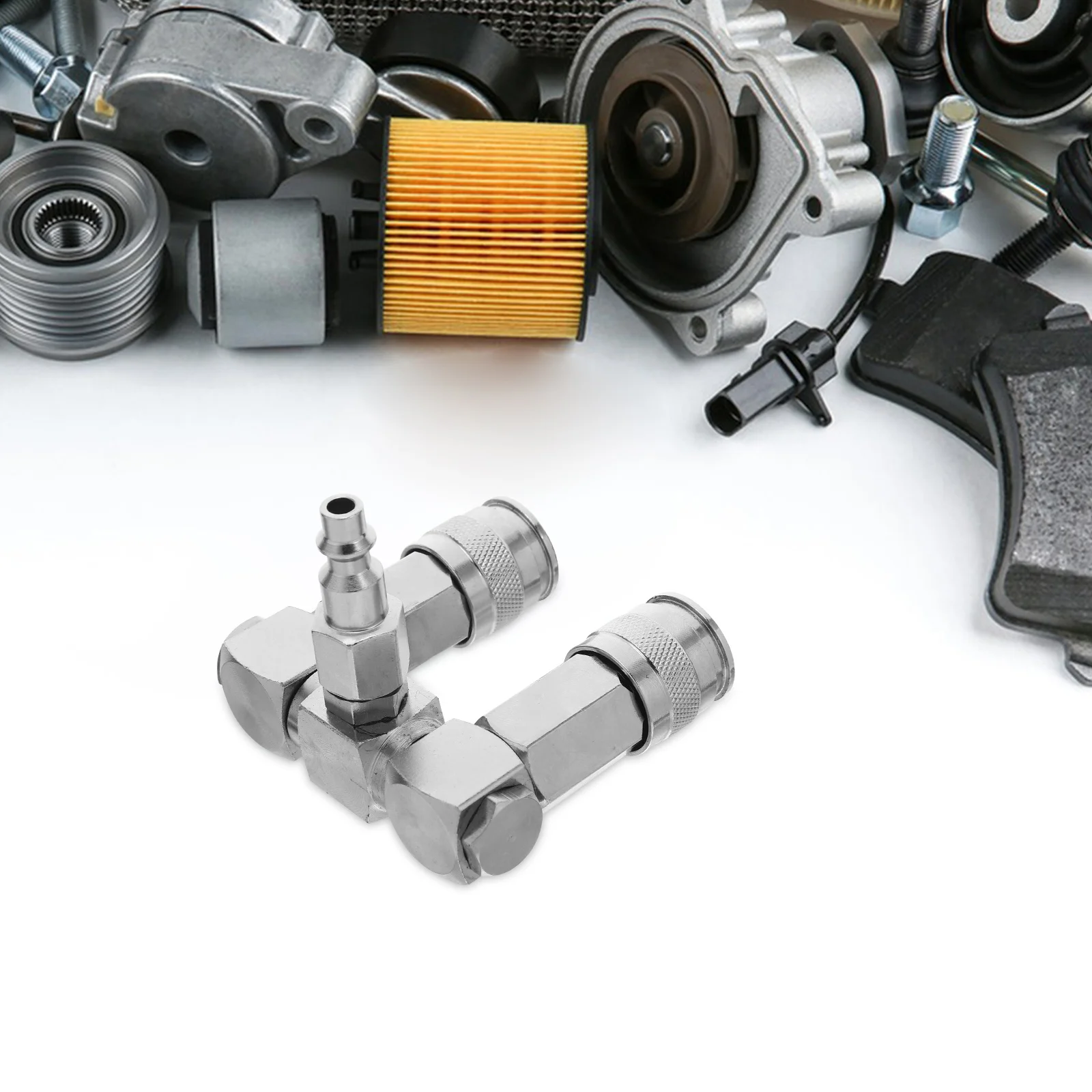 

Pneumatic 360 Degree Rotating Air Fitting Durable Nickel Plated Quick Connect Splitter for Industrial Air Compressor Accessories