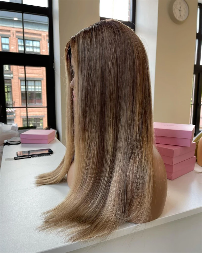 

Женский парик прямой, с кружевной передней частью, хорошего качества, синтетический, для косплея, вечеринок, блонд, без клея, коричневый, 2026, красивый парик