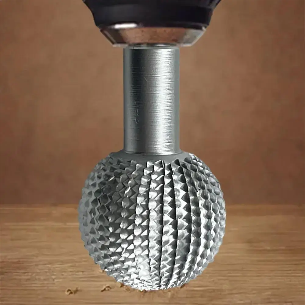 Burr Ball Carbon Steel Grinder Bit for Woodworking Carbide Burr Ball Rotary Burr Ball Wood Grinding Polishing Engraving Tools