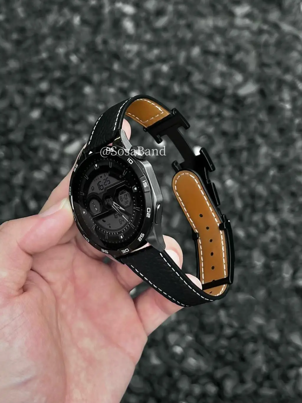 SosaBand Textured lychee pattern H buckle magnetic suction suitable for Huawei watch GT4 strap gt5/3Pro/watch4