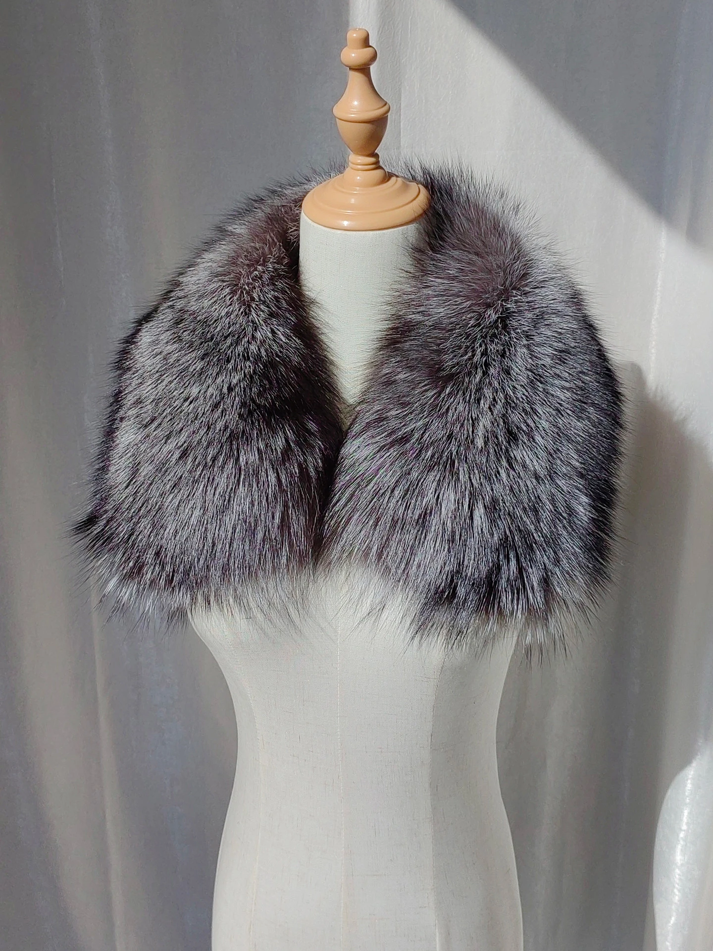 Genuine Women 100% Real Silver Fox Fur Collar Furry Scarf Winter Warm Neck Natural Fur Scarves Decorate Coat Collar Unisex Wraps