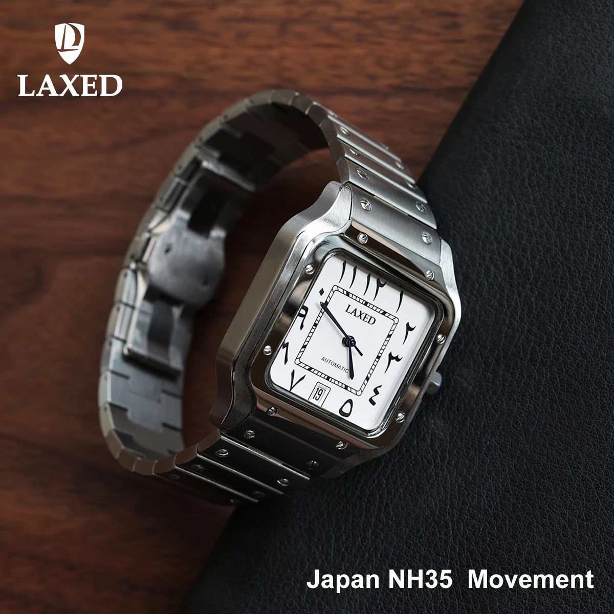 LAXED NH35 38mm Luxury Men's Square Dial watch Automatic Mechanical Watch NH35 Movement Modification watch Accessories
