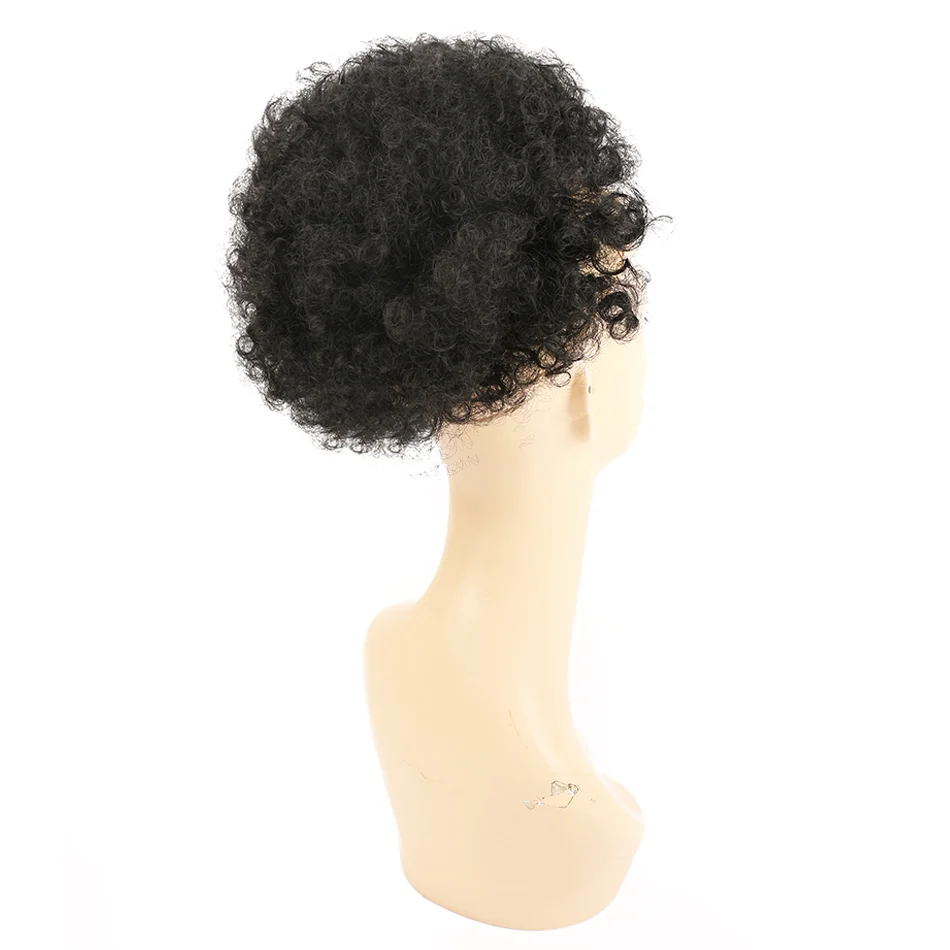 Synthetic Large Afro Puff Drawstring Ponytail Short Kinky Curly Hair Ponytail Fluffy Hair Bun With 2Clips for Women