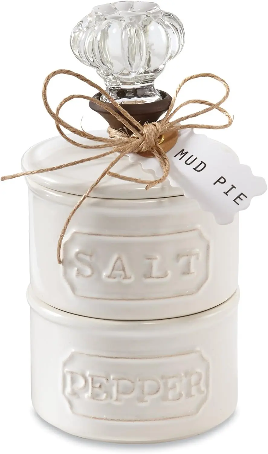 

White Ceramic Door Knob Salt and Pepper Shaker Set for Kitchen Counter
