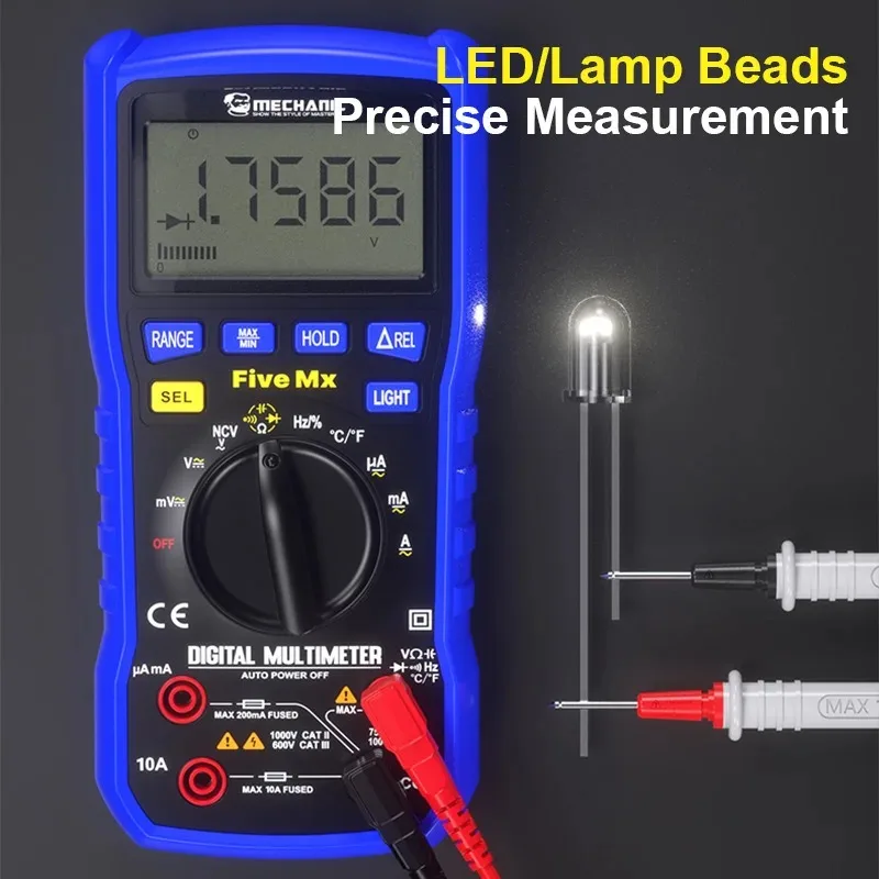 Imagem -03 - Mecânico-multímetro Semi Digital para Reparação de Telemóveis Multímetro de Detecção de Temperatura de Alta Precisão Cinco mx Bit