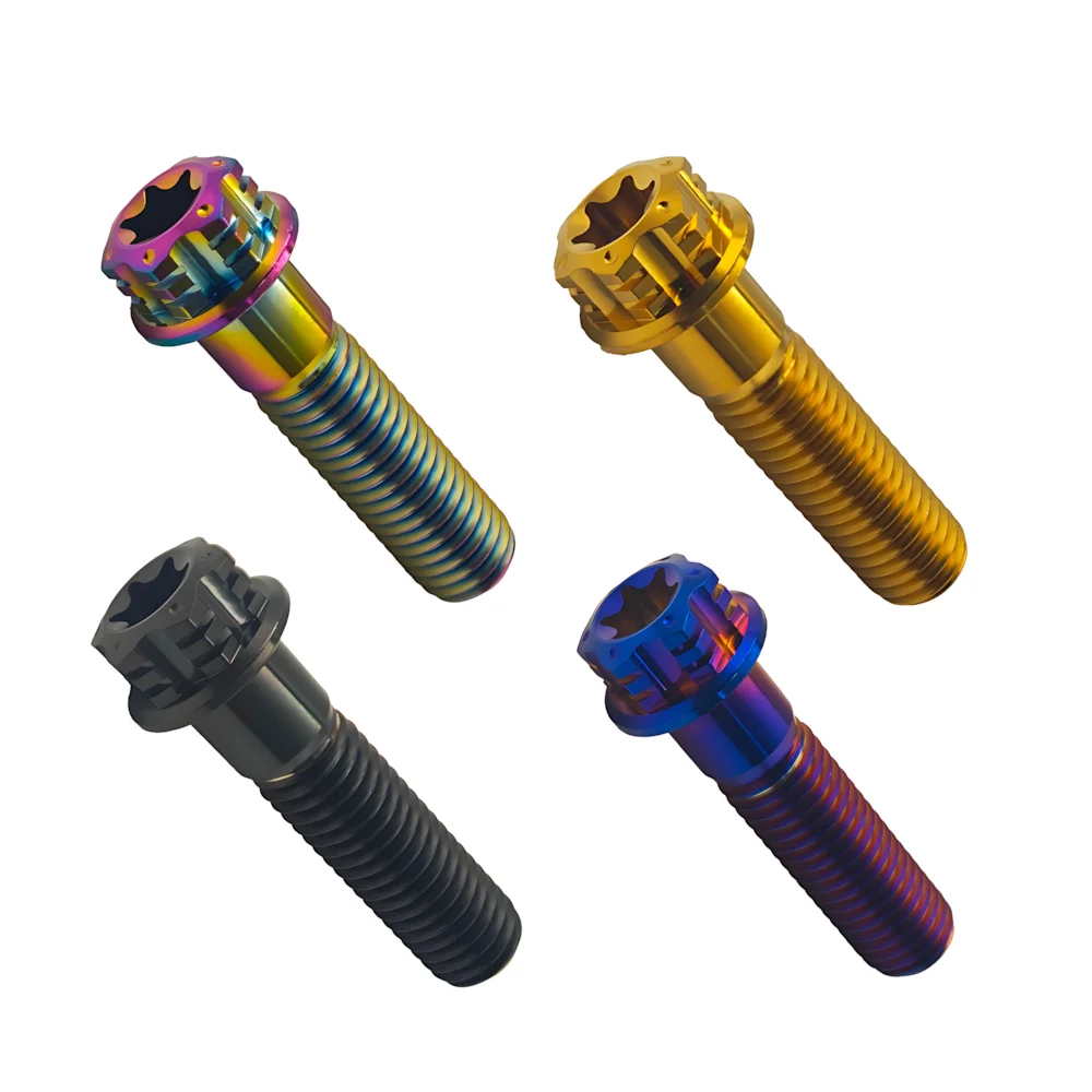 Boulons en titane M5 M6 M8, vis à bride à tête hexagonale pour vtt, vélo moto, attaches de mise à niveau