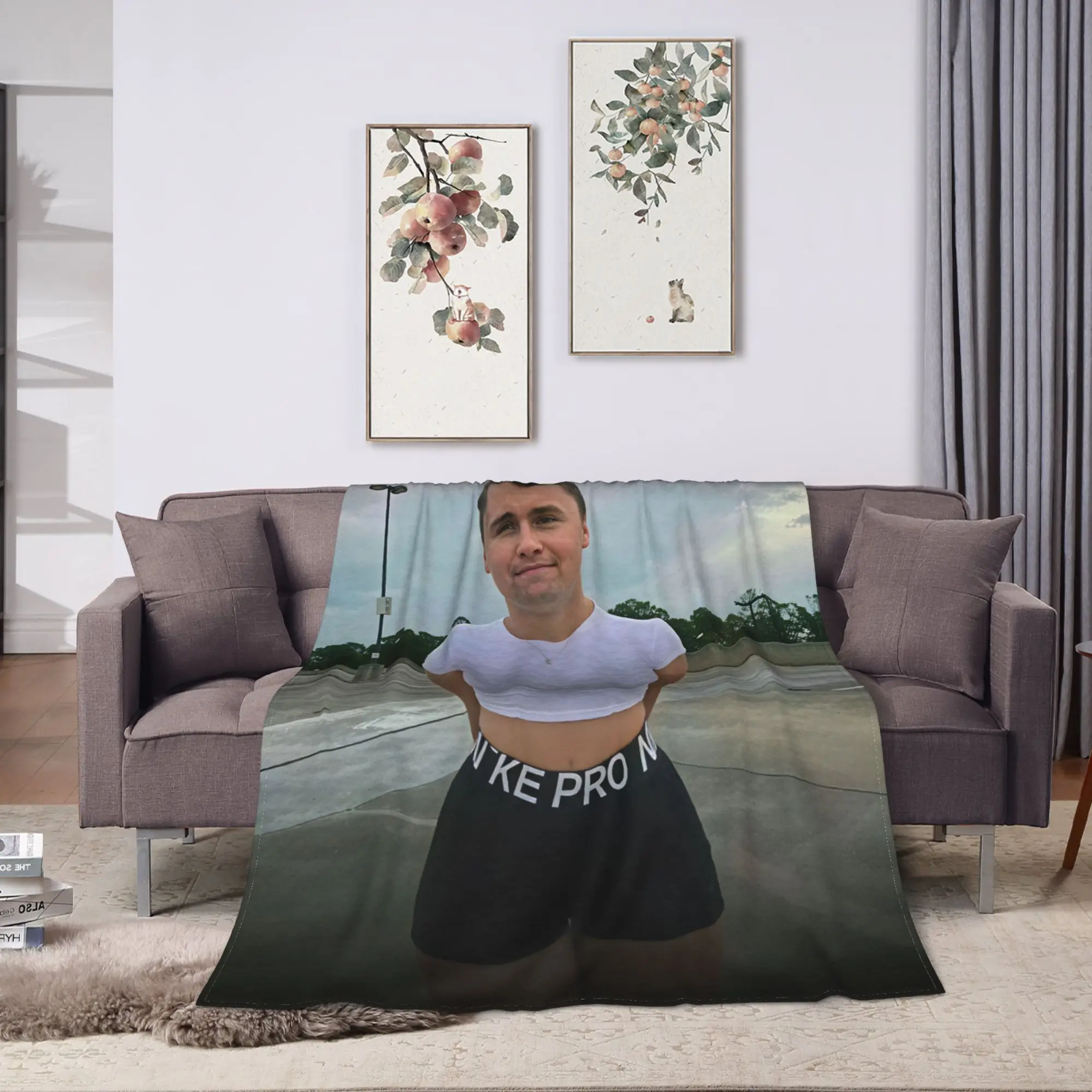 Charlie Kirk Parking Lot Crop Top Funny Meme Blanket Soft Cozy Throw Blanket Winter Plane Travel Couch Bed Novelty Bedspread