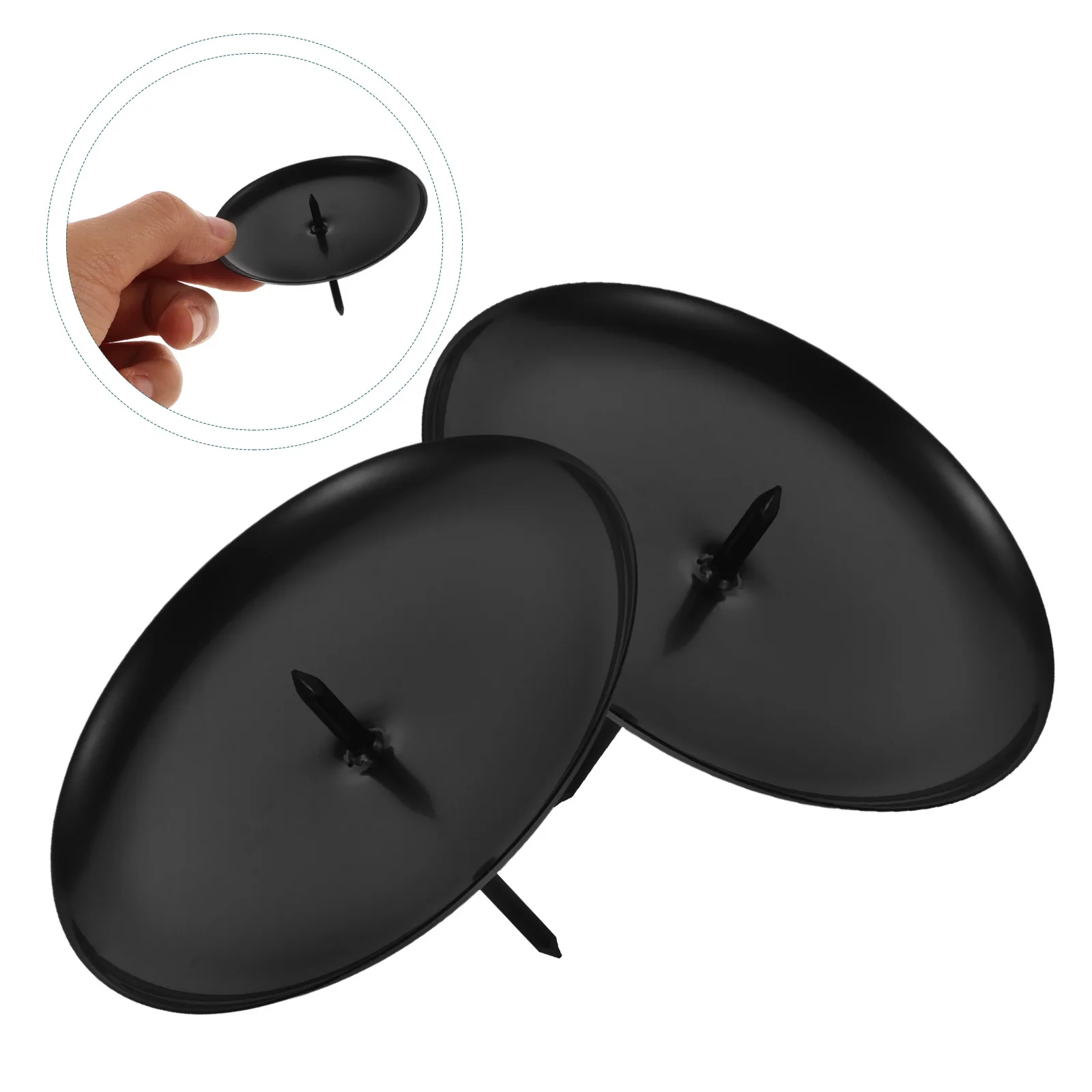 

10pcs Plate Metal Decorative Iron Tray For Pillar Candles Votive Holder Round Stand Christmas Halloween Wedding