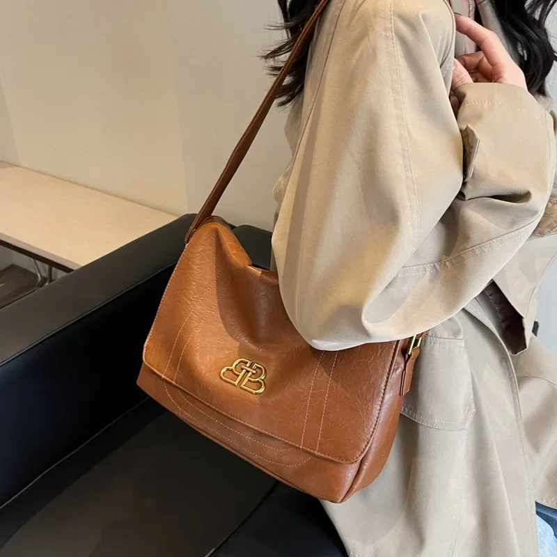 حقيبة حمل نسائية شعبية جديدة للخريف والشتاء - نسيج فاخر وخفيف وبسيط | رسول كتف متعدد الاستخدامات ذو سعة كبيرة #4