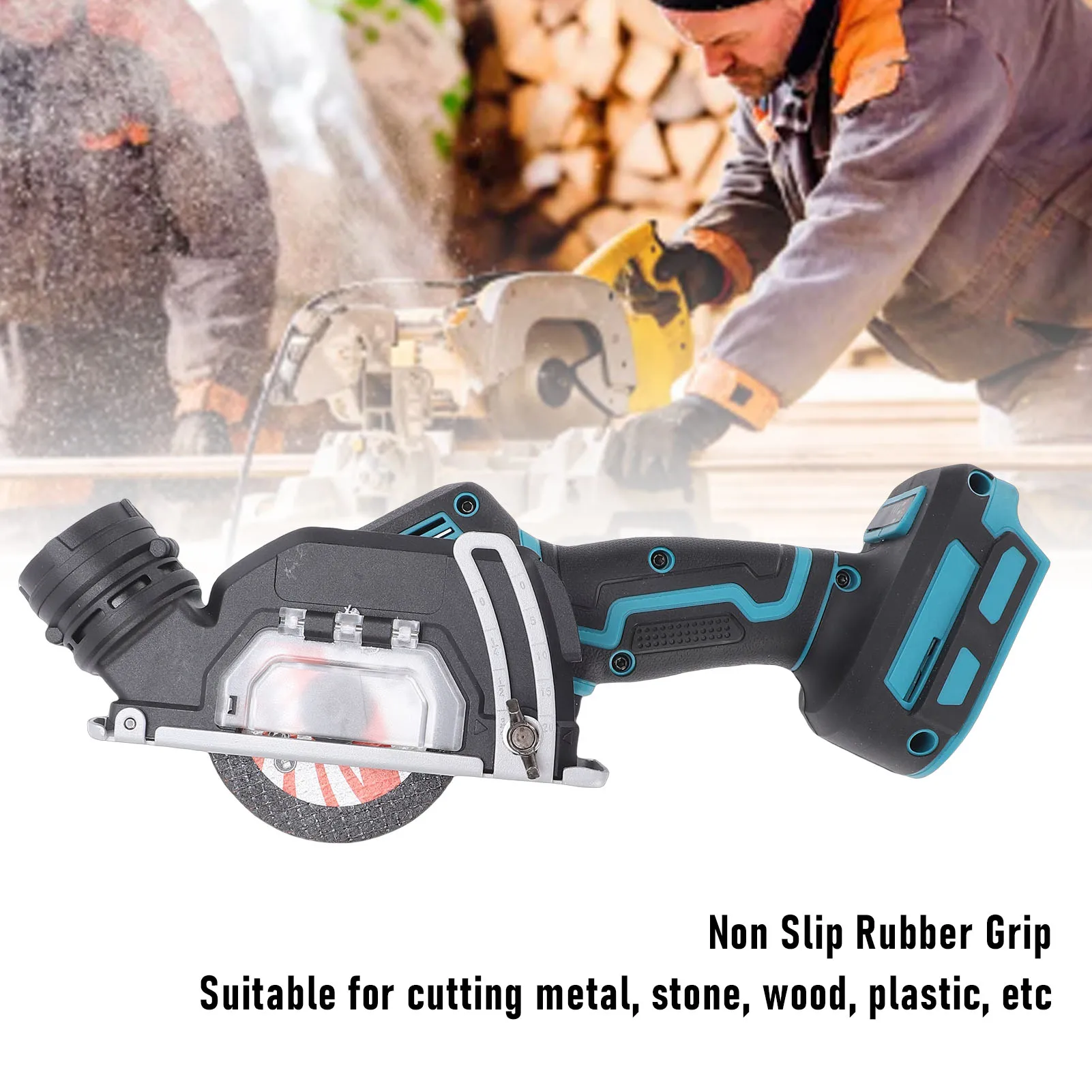 

21V Cordless Mini Circular Saw with 3 Inch Sawblades and Dust Cover Electric Cutting Saw for Woodworking Home Repair