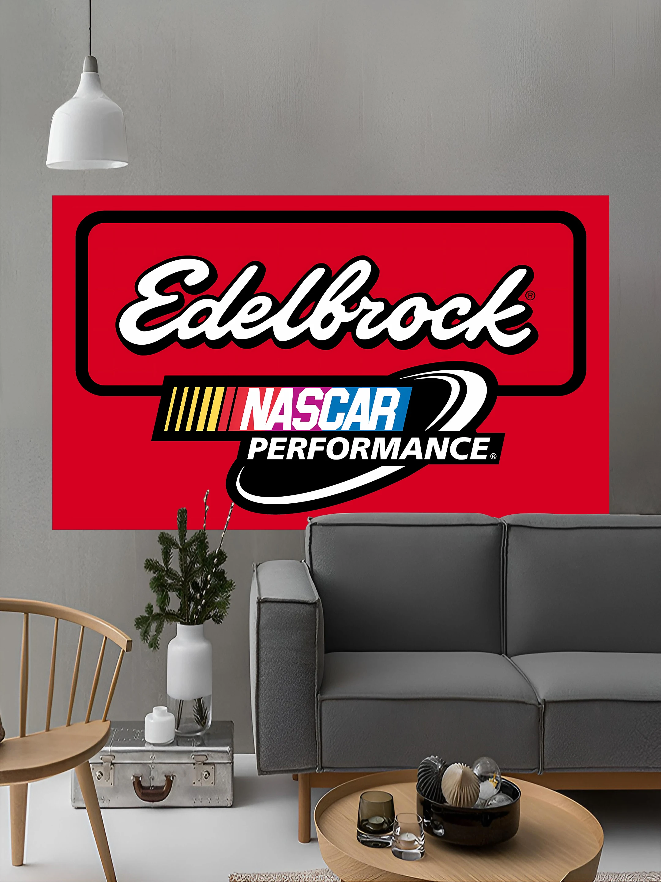 60X90CM 90X150CM Edelbrocks Racing Car Flag Polyester Digital Printing Banner for Garage Wall Art Out Door Decor