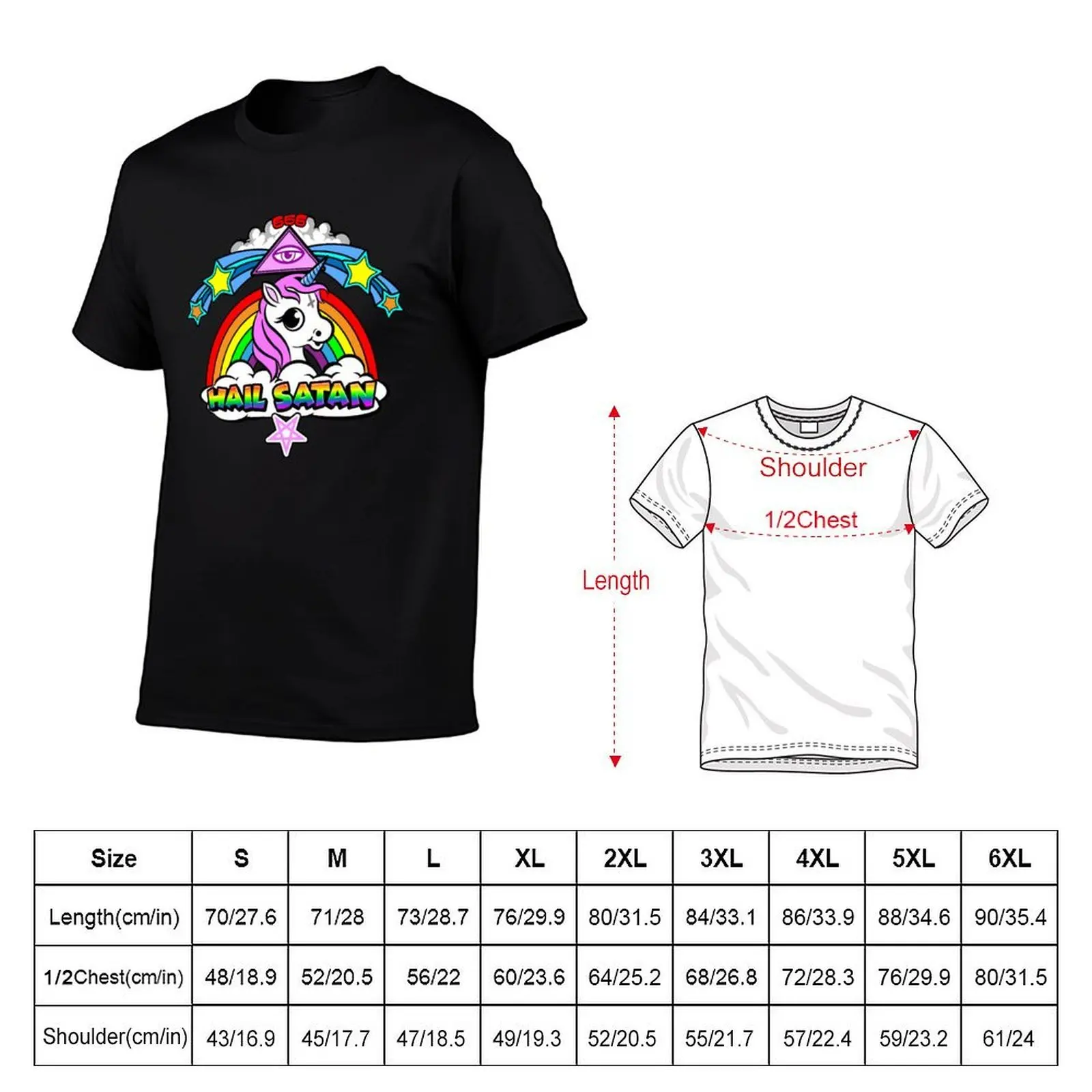 HAIL SATAN T-Shirt t shirts for man cotton cotton t shirts man 100% mens graphic t shirts T-shirt