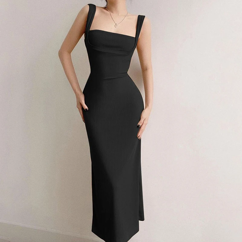 Sexy Backless Hollow Out Strap Dress Women Y2K Korean Slim Lace Up Midi Dress Female Elegant Party Night Prom Camis Dress New