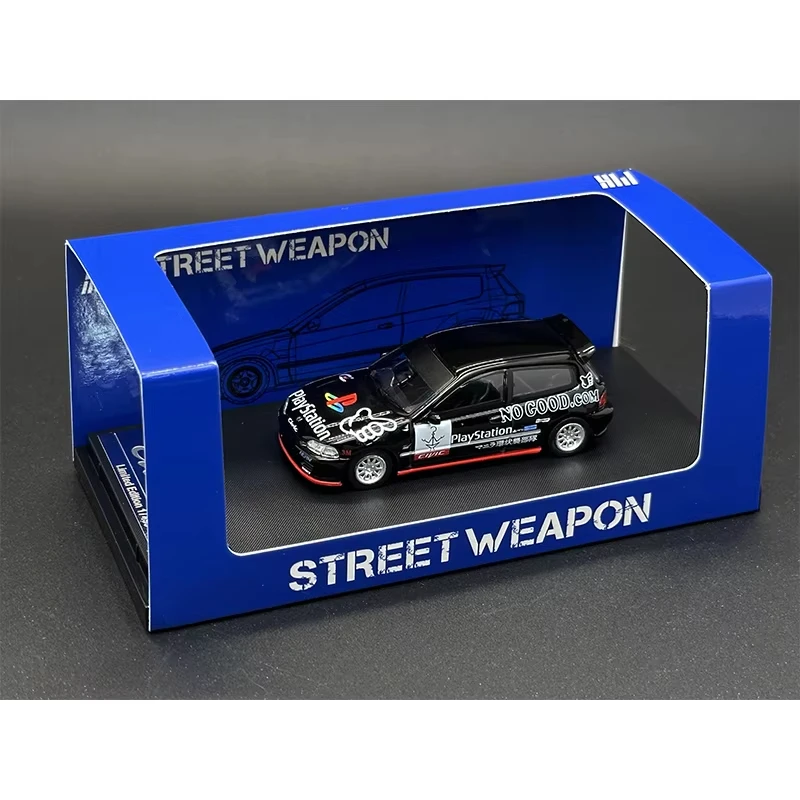 Street Weapon 1:64 EG6 TYPE R Kanjozoku Osaka JDM Racing Diecast Diorama Car Model Collection Miniature Toys