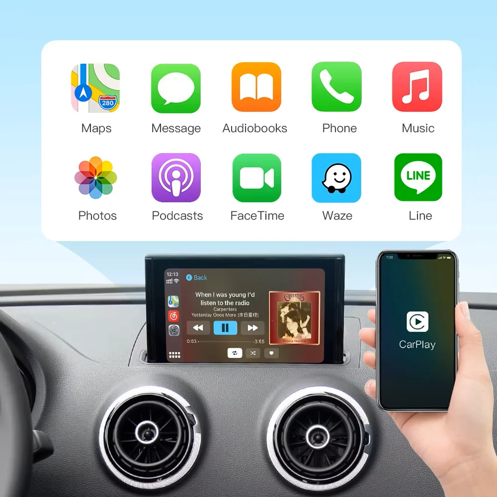 Wireless carplay and Android auto for Audi A3 8V Q2 8P 2013-2018 with Mirror Link AirPlay Support Camera Navigation Accessories
