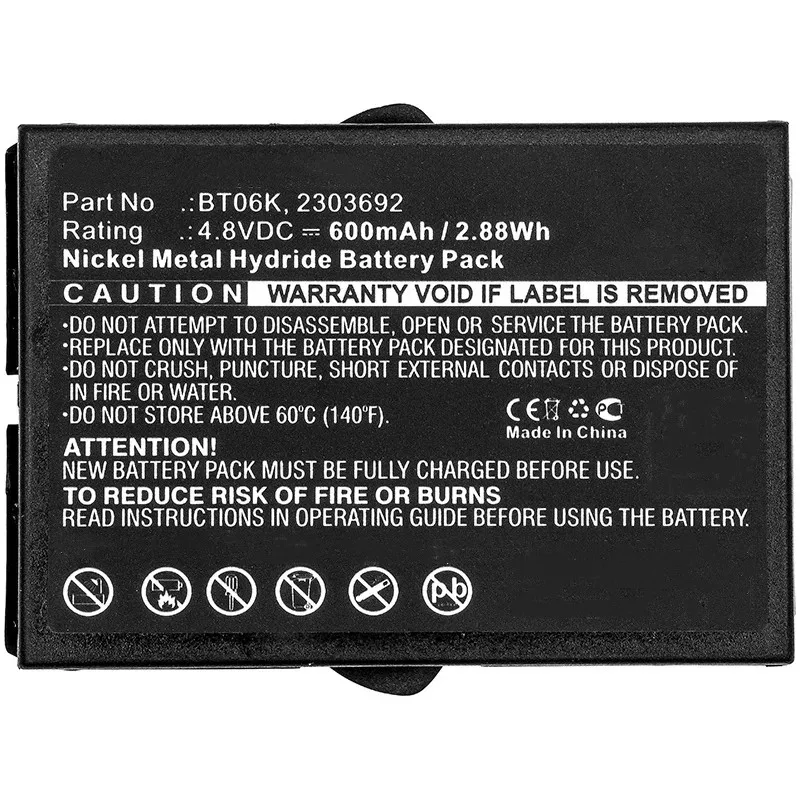 New BT06K 600mAh 4.8V NI-MH Battery for IKUSI 2303692 ATEX Transmitters RAD-TS T70 1 ATEX T70-1 T70-2 T71 T72 TM70 in Stock