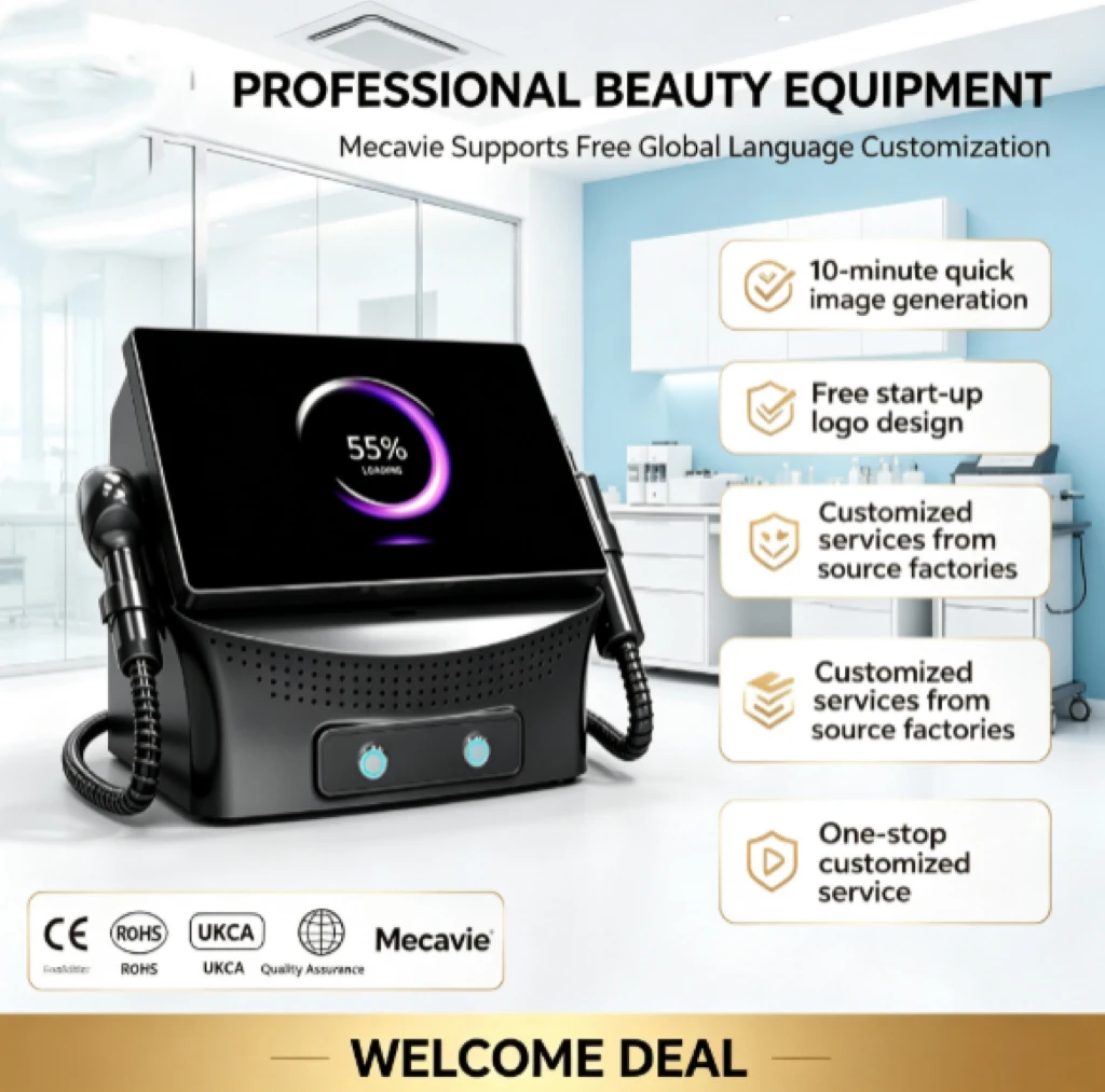 Mecavie 2IN1 Diode Picosecond Laser Machine 6 Wavelengths 10 Bars FAC Sapphire Cooling 6000W Tattoo Removal Hair Removal Salon B