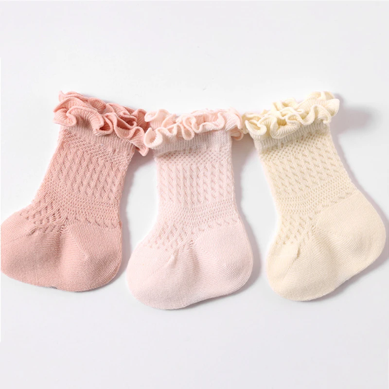 New Summer Baby Socks Infant Hollow Stockings Girl Boy Spanish Sock Soft Toddler Floor Sokken Breathable Cute Candy Color Hose