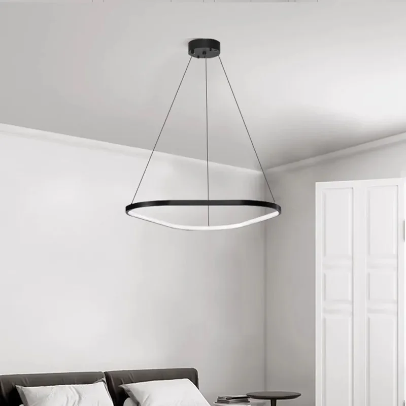 

Nordic Triangle Pendant Lights Aluminium Dimmable for Living Dining Table Room Villa Stair Chandelier Home Decor Hanging Fixture