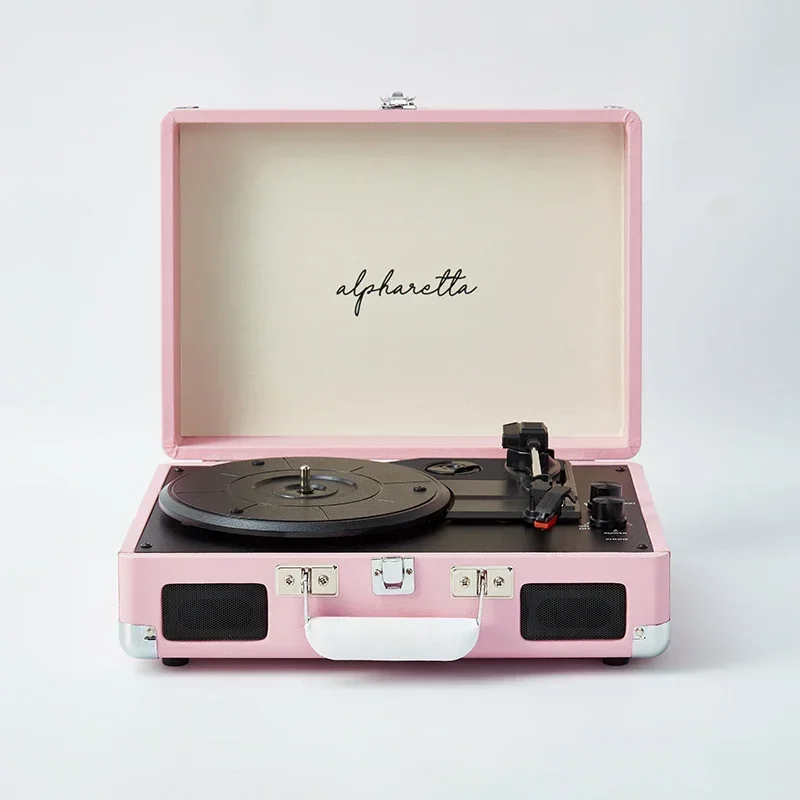 Portable Retro Vinyl Record Player Vintage Maillard Phonograph Bluetooth Turntable for Birthday Gift