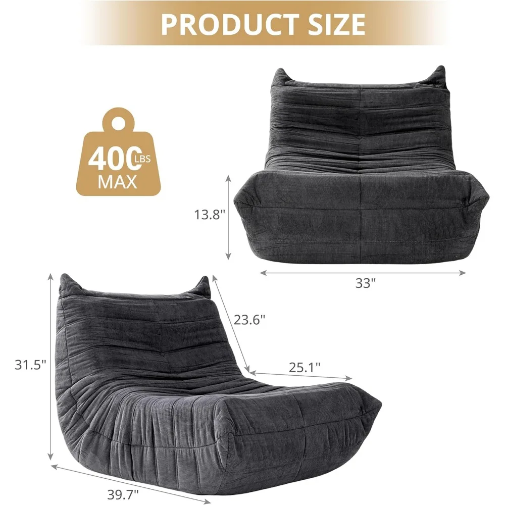 Bean Bag Chair Giant Bean Bag Chairs for Adults, Comfy Big Bean Bag Chairs with Memory Foam, Corduroy Stuff Floor Cushion Sofa image 2