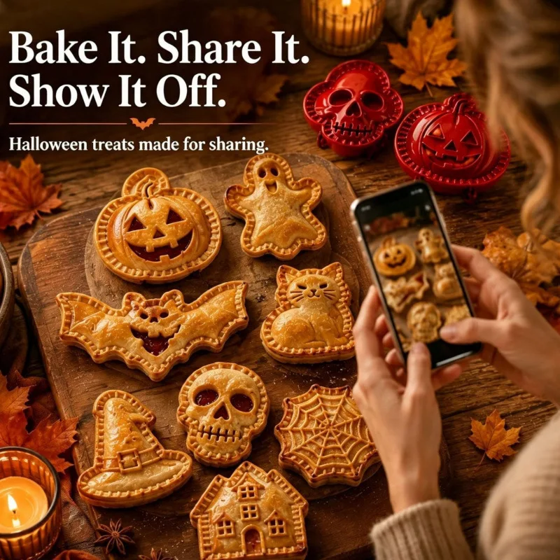 Halloween Mini Hand Pie Mold Bat/Pumpkin Head/Skull/Ghost/Kitten Cookie Cutters—Halloween Party Supplies