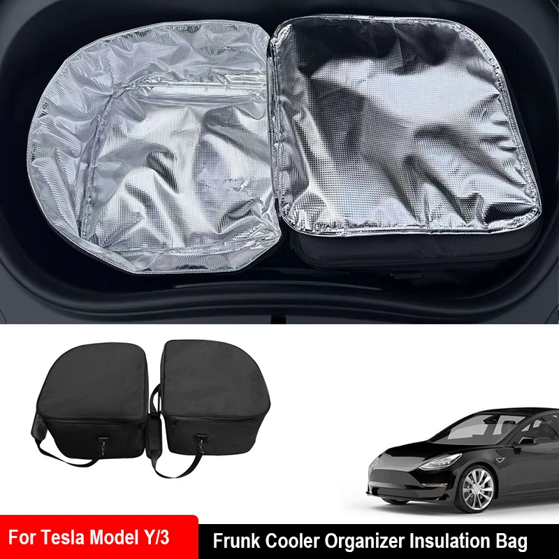 

Сумка-органайзер для Tesla Model Y Model 3, передний багажник, уличный пикник с ремнями, холодильник, изоляционный холодильник для хранения