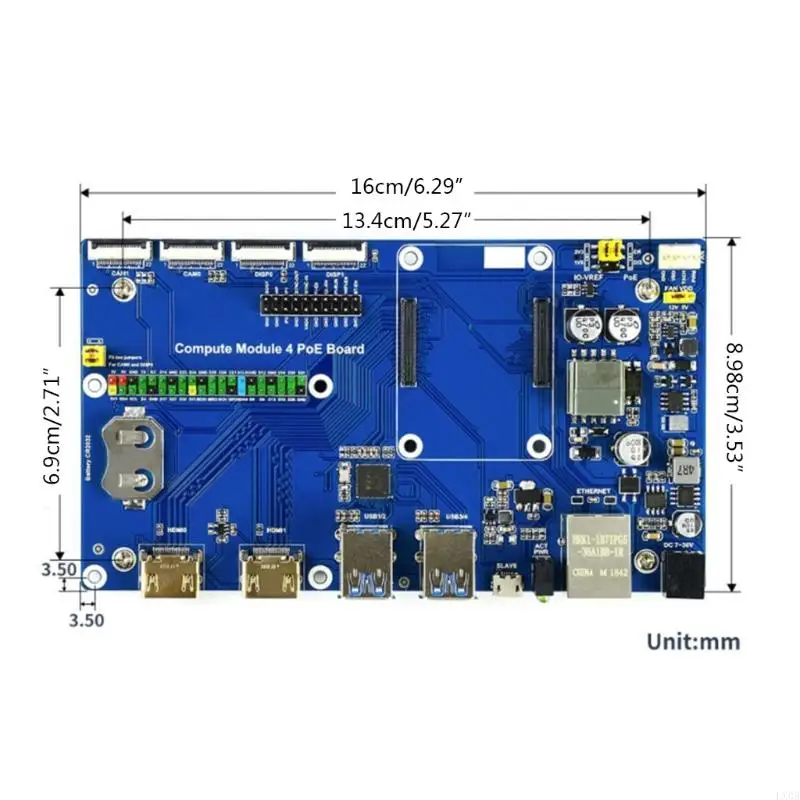LX0B USB3.2 Tablero base diseñado para evaluar módulo cómputo 4 cm4