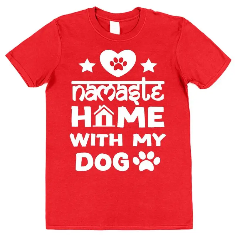 تي شيرت ناماستي هوم مع كلبي لمحبي المالك أمي