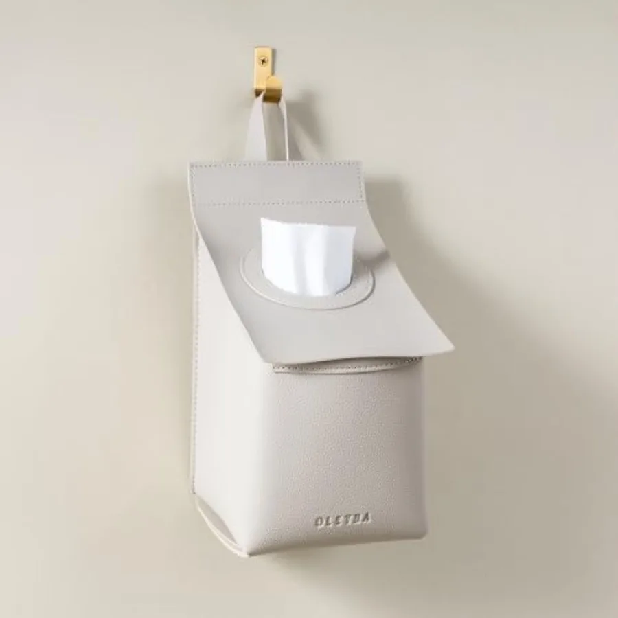 

Square Tissue Box Cover - Compatible with Kleenex and Puffs Tissues Cube Boxes - Aesthetic Space-Saving Holder for Bathroom, RV