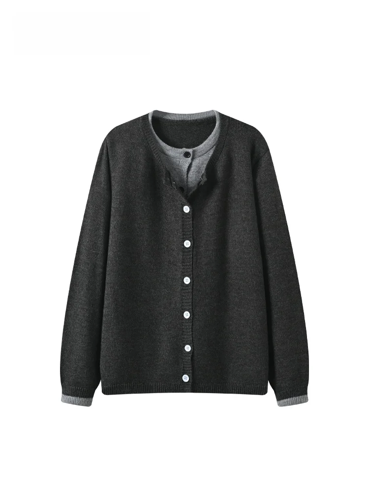 

Женский вязаный свитер CaraCLUB больших размеров с круглым вырезом и длинными рукавами, весенняя новинка, универсальный топ с эффектом двухслойности, стройнящий силуэт