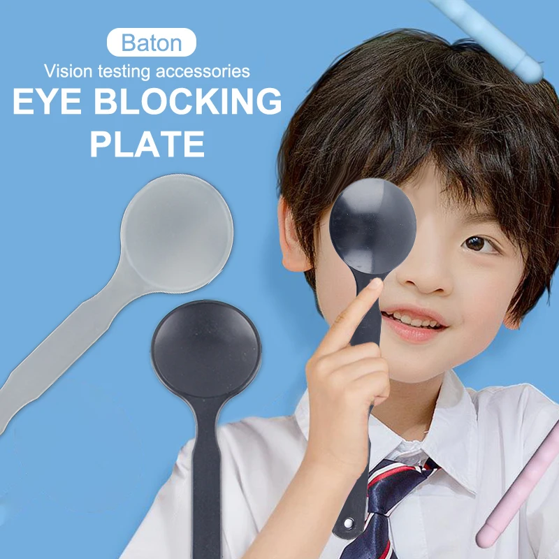 

1PCS Eye Occluder Professional Frosted Transparent/Black Handheld Optometry Tool Eye Occluder Block Plate For Vision Test