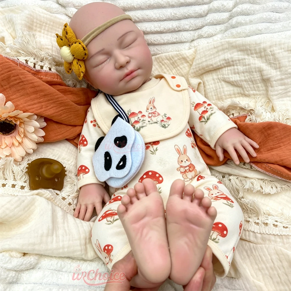 22inch Soft Silicone Reborn Doll Fine Detailed Features Comfortable to Hold Waterproof Doll Ideal Play Toy For Christmas Gift