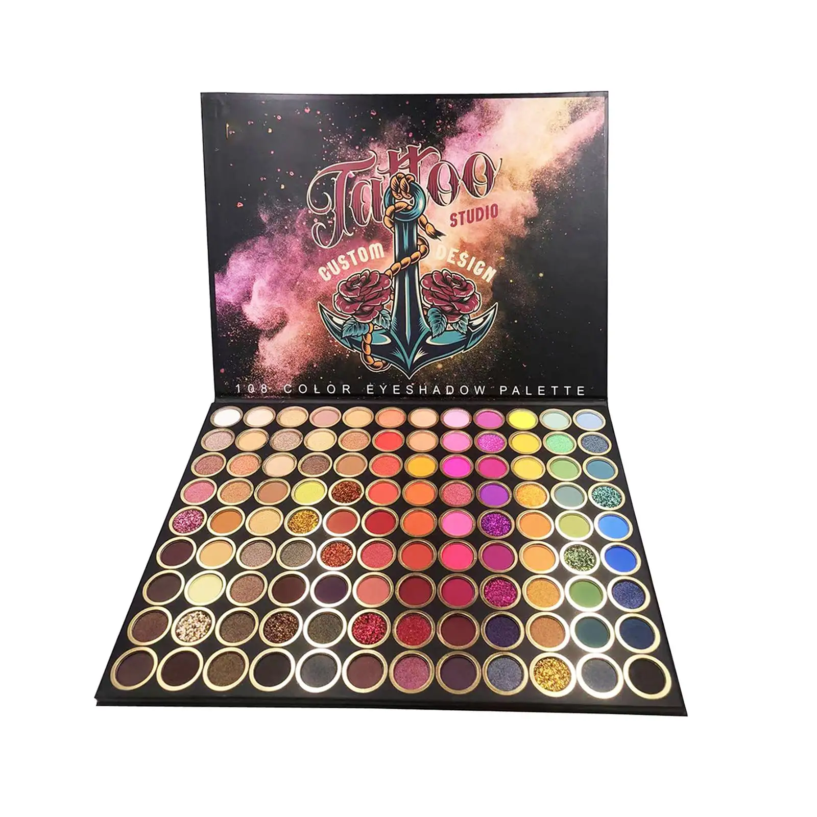 Paleta de sombras de ojos altamente pigmentadas, 108 colores, cosmética nacarada para principiantes, profesionales, mujeres y niñas, fiesta