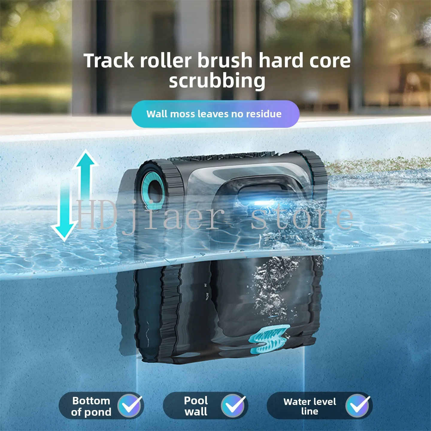 Aiper Pool Automatic Suction Cleaner, Wireless Water Turtle with Super Strong Power, Worry-Free Pool Bottom Cleaning
