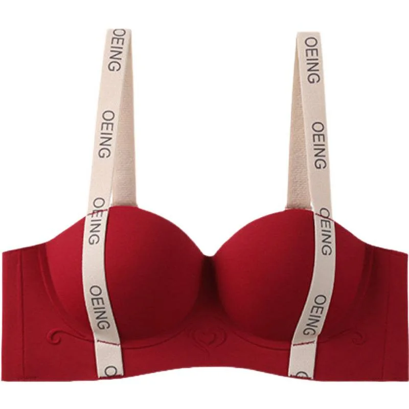 Sujetador de color liso Love Without Trace para mujer, superventas, con efecto de realce y levantamiento para busto pequeño, sin aros, ropa interior fina.