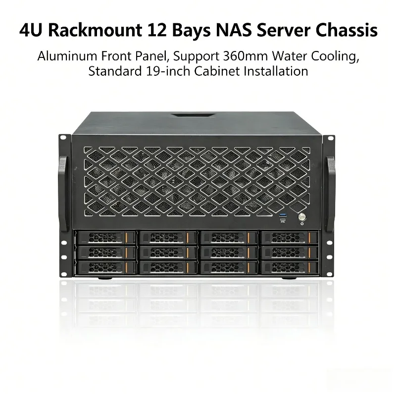Enterprise‑Grade 12‑Bay NAS Storage Chassis, Rack‑Mount Desktop Server For 360 Cold‑Line Data Archiving Tasks