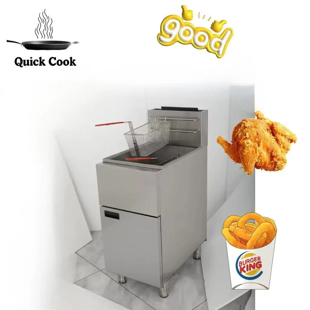 Fritadeira de aço inoxidável máquina de fritar de alta eficiência para cozinhas comerciais