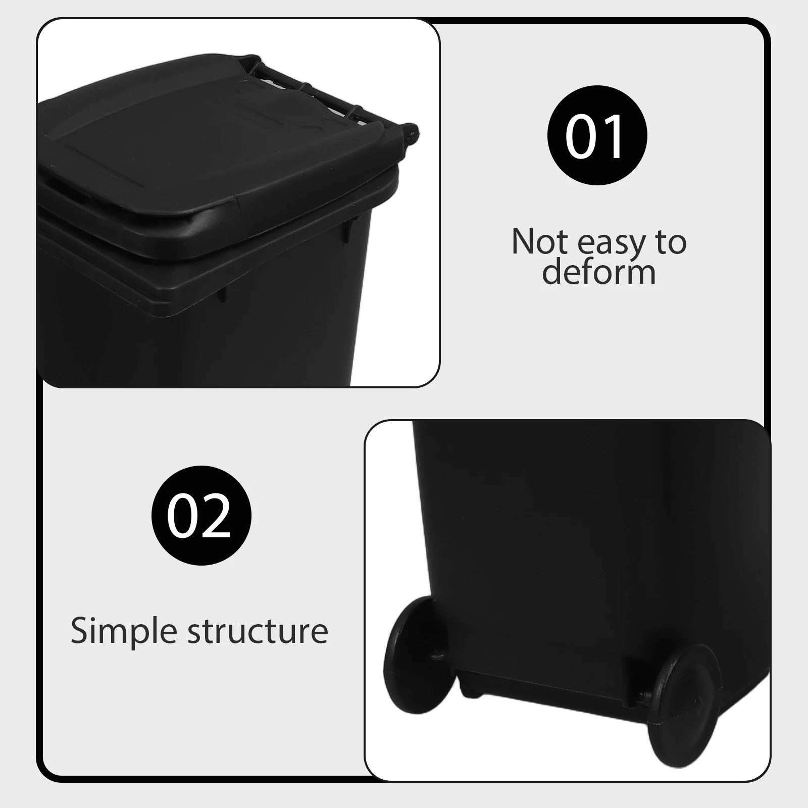 

3 PCS Trash Can Pen Holder Counter Waste Storage Small Desktop Pencils Bin with Cover