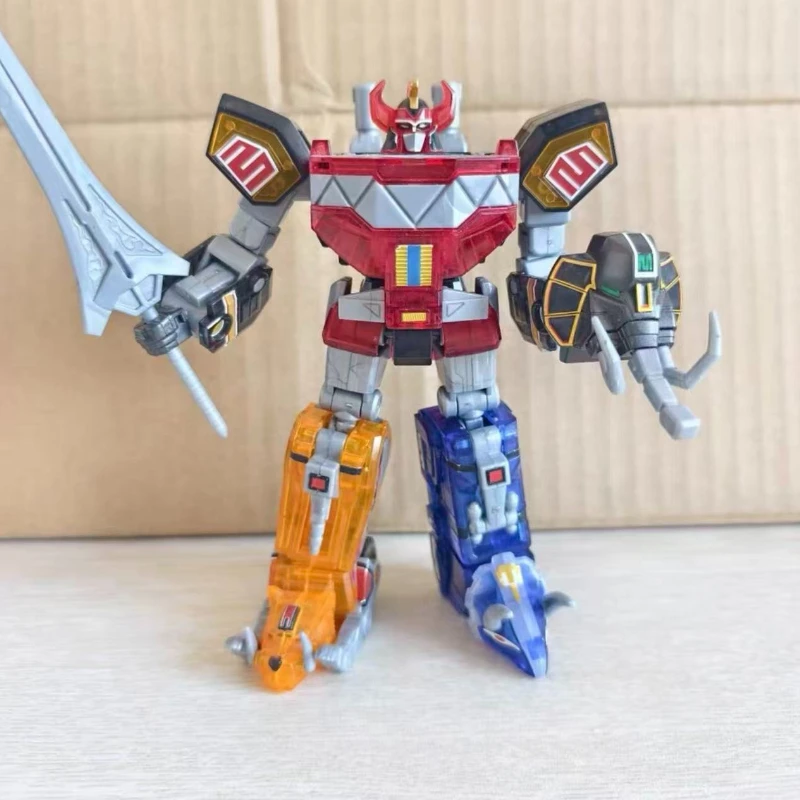 

Fast Shipping Bandai Anime SHOKUGAN SMP Kyoryu Sentai Zyuranger Dragon Caesar Beast God/MacZod (Clear Color)Original Model Toys